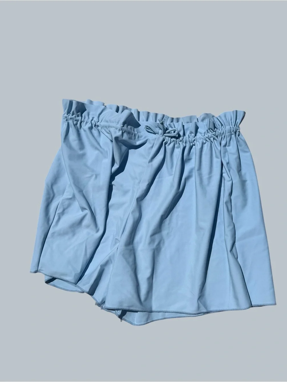 Girls 3 Piece Light Blue Ruffled Bikini with Short Swim Suit Size 160 aka 14 #26